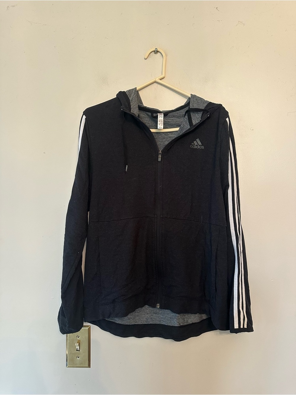 Women’s Adidas full zip black jacket large